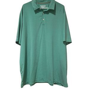 Maelreg Men's Green Striped Polo Shirt Size 3X
